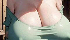 AI Model's Massive Tits Tease in Seductive Art