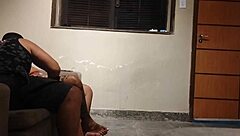 tanned wife flashes swollen pussy in jeans before lover's outdoor muff diving and creampie fuck