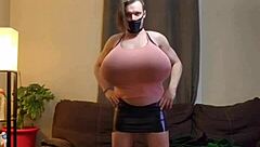 shanneltrav bounces her massive transsexual boobs everywhere