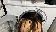 Stepsister Stuck Again in Washing Machine Gets Fucked Hard