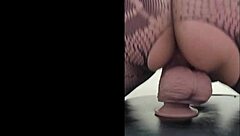 Chrinstinalillove's Workout Turns into Dildo Pounding Her Shaved Wet Pussy Moaning for Cum