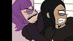 Futanari trio anal assfucking ends in hot cumshots