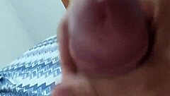 guy jerks his massive monster cock in intense solo session