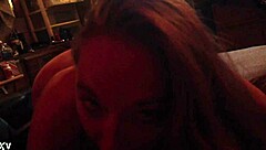 Girlfriend's deepthroat blowjob on cock drives me wild.