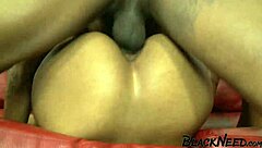 ebony model tempts two studs into rough interracial fmm threesome heat