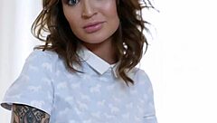 oh man, check out inked teen shelley bliss bent over for double penetration by two guys