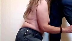 Esclave F pipes master with bound blowjob and doggystyle cum