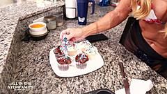 stepmom joins the july 4th family bang doggystyle with her curvy milf ass 🍑💦