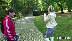 two boys lure petite teen stranger into park fuck for cash!