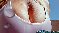 slut gets banged hard with deepthroat titty fuck and facial cumshot in pov group