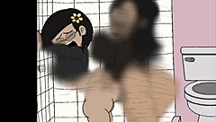 Futanari trio anal assfucking ends in hot cumshots