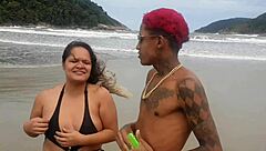 😈 found famous beach toy and offered my fat bbw pussy right away for big cock fetish fuck 💦🏖️