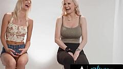 Hey busty milf kenzie taylor lick suck pretty blonde kenna james pussy in real lesbian 69 casting