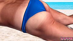 hey, ever seen a cock bulging out of a bikini for sneaky beach handjob and cumshot? 😏🌴💦