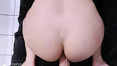 moaning as this brazilian teen slut's tight ass and pussy get gaping creampied by huge cock