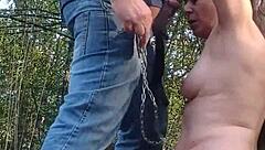 i'm ur slave flashin tits bent over suckin cum in mouth doggystyle humiliated in forest exhibition