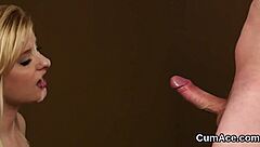 flirty peach hey girl open wide for this bukkake facial and swallow every drop