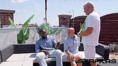 exhibitionist angelica heaven squirts wildly in public doggystyle threesome cum in mouth brunette frenzy