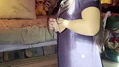 Watch Her Rip Clothes for Petite Tease Play!