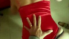 oh man that french milf in red SATIN LINGERIE gets her PUSSY FUCKED doggystyle with spanking