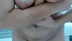 stepmom sneaks dildo play in bathroom shadows teasing her tight hole