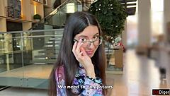 whoa nerdy glasses girl rides cock then begs for facial cum 😍