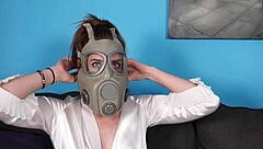 Peyton Cums Hard Masked in Gas Mask Solo Frenzy