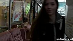 Wanna see Leyla Morgan finger her shaved pussy while flashing publicly around town?