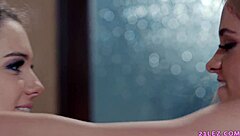 Kenna James and Khloe Kapri clean house then lick asses and pussies eagerly