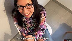 whoa nerdy glasses girl rides cock then begs for facial cum 😍