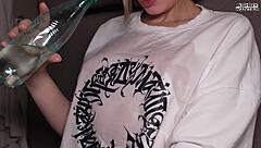 Pretty blonde picked up on train bends over for stranger's doggystyle pounding