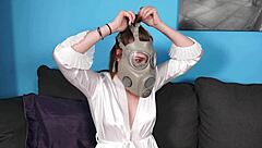 Peyton Cums Hard Masked in Gas Mask Solo Frenzy