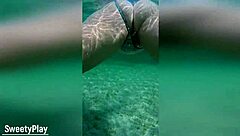 Chubby housewife takes multiple anal creampies underwater at the pool