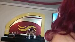 Redhead Stepsister with Big Natural Tits Rides Bent Over Doggystyle Tight Pussy