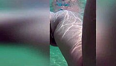 Chubby housewife takes multiple anal creampies underwater at the pool