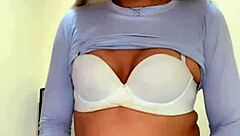 wanna see this hot trans with small tits stroke her cock hard?