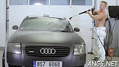 why does this dude hammer beauty's tight pussy so hard from behind?