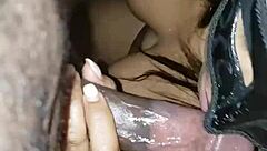 brooklyn ebony takes massive facial on her wet pussy!