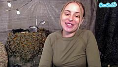 hey check this naughty big booty soldier moaning wild while fingering her wet pussy to orgasm on cam