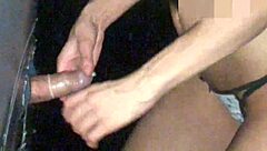 wet gloryhole handjob milks hot cumshot load