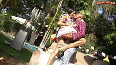 WOW! Young Brazilian hottie RIDES that BBC cowgirl style till massive cumshot explosion!