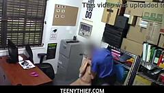 Ever wonder how a teen shoplifter pays with her pussy and face?