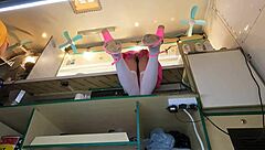 Hot 18yo Brunette Slut's Upskirt Pussy Exposed on Hidden Work Cam!