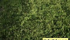 Sexy asian teen tomie tang bares natural big tits to friend outdoors