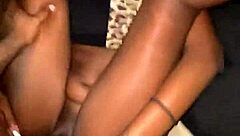 horny ebony babe bends over big black cock outdoors in homemade public pounding