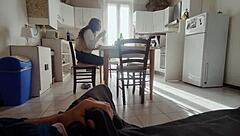 begging for blowjob but gets handjob instead in italian amateur clip?