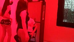 wanna dance erotically with hot latina milfs until that effeminate guy joins for steamy threesome sex?