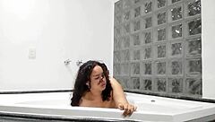 hot latina chubby teen bent over in motel hydromassage, i pound her fat pussy deep and flood her womb with cum