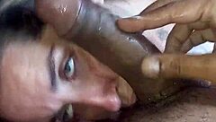 She Freaks Out When I Blast Hot Cumshot All Over His Face!