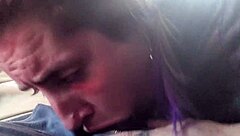 that angry slut deepthroats stranger's cock right on the public bus